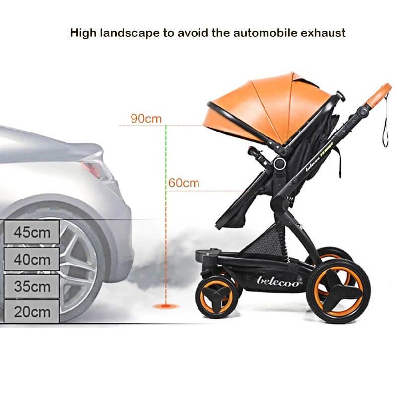 Luxury PU Baby Stroller Toddler Stroller