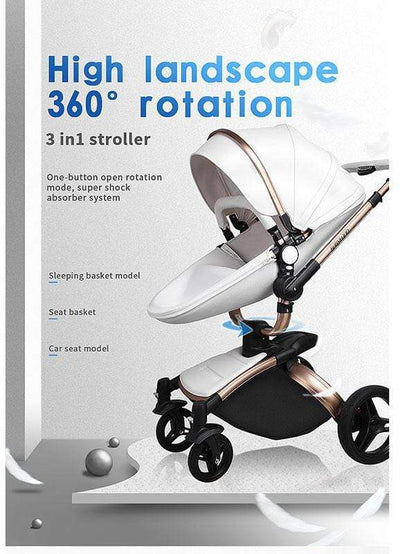 Leather 360 Degree Rotation Toddler Stroller