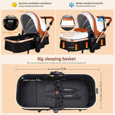 Luxury PU Baby Stroller Toddler Stroller