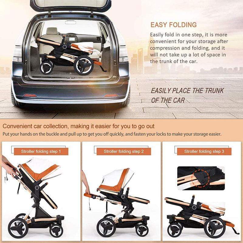 Luxury PU Baby Stroller Toddler Stroller