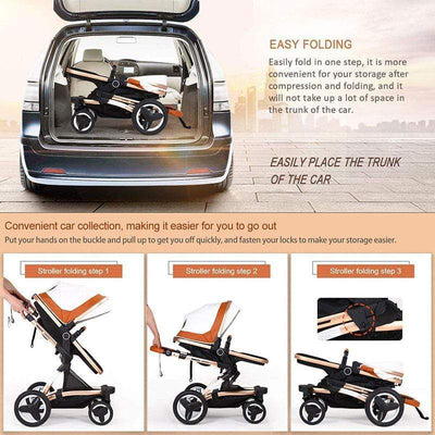 Luxury PU Baby Stroller Toddler Stroller