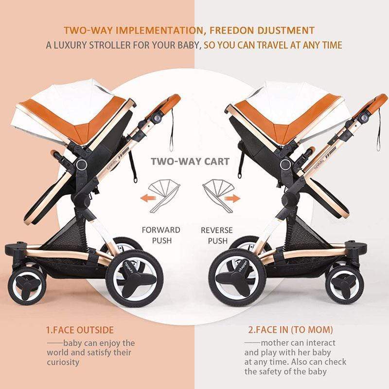 Luxury PU Baby Stroller Toddler Stroller