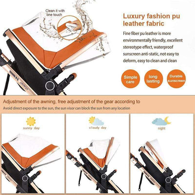 Luxury PU Baby Stroller Toddler Stroller