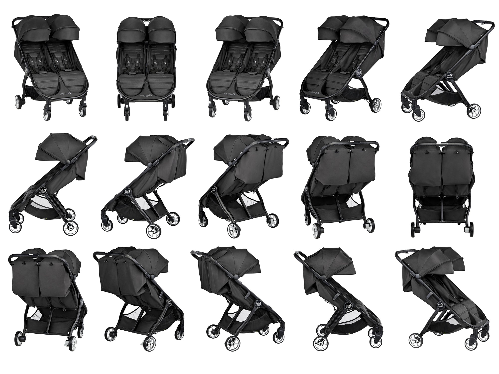2019 Baby Jogger City Tour 2 Double Stroller - Jet