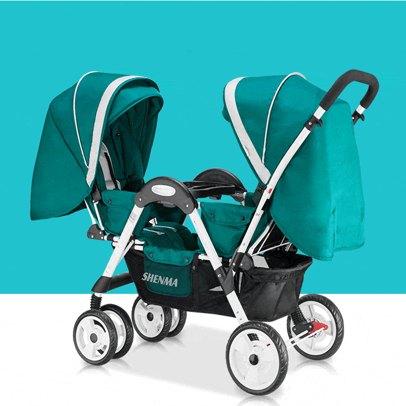Twin babys double jogging stroller