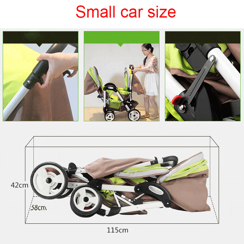 Twin babys double jogging stroller