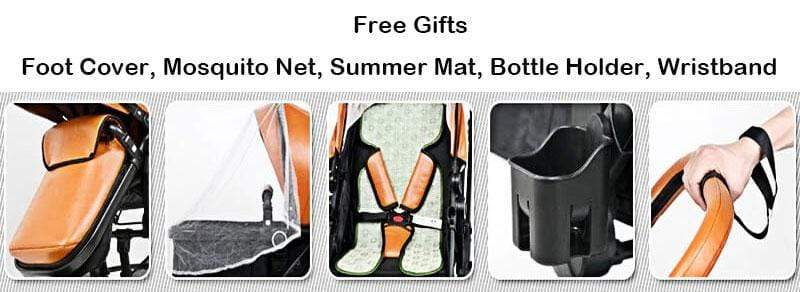 Luxury PU Baby Stroller Toddler Stroller