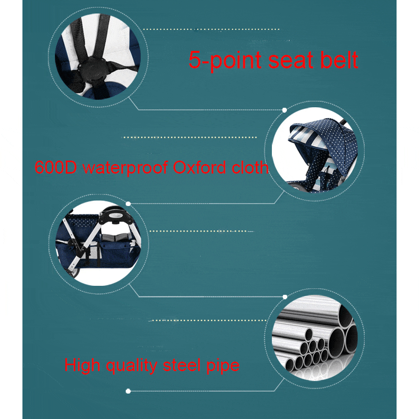 Twin babys double jogging stroller