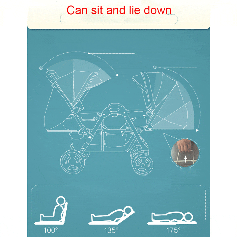 Twin babys double jogging stroller