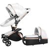 Infant Pram Stroller Luxury Leather 2 in 1 Stroller
