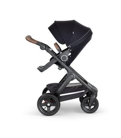 STOKKE Trailz Black Chassis with Brown Handle Stroller