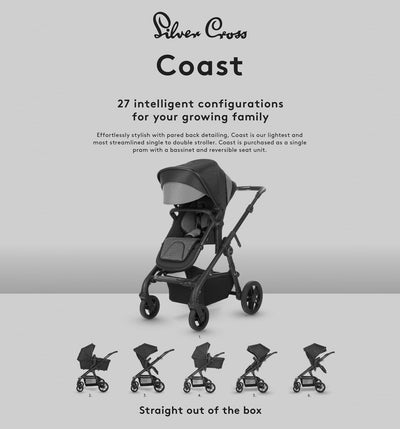 SILVER CROSS Coast Single Baby Stroller incl. Bassinet