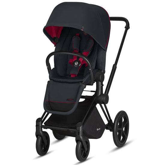 CYBEX Priam Stroller Frame and Lux Seat Scuderia Ferrari Collection - Victory Black