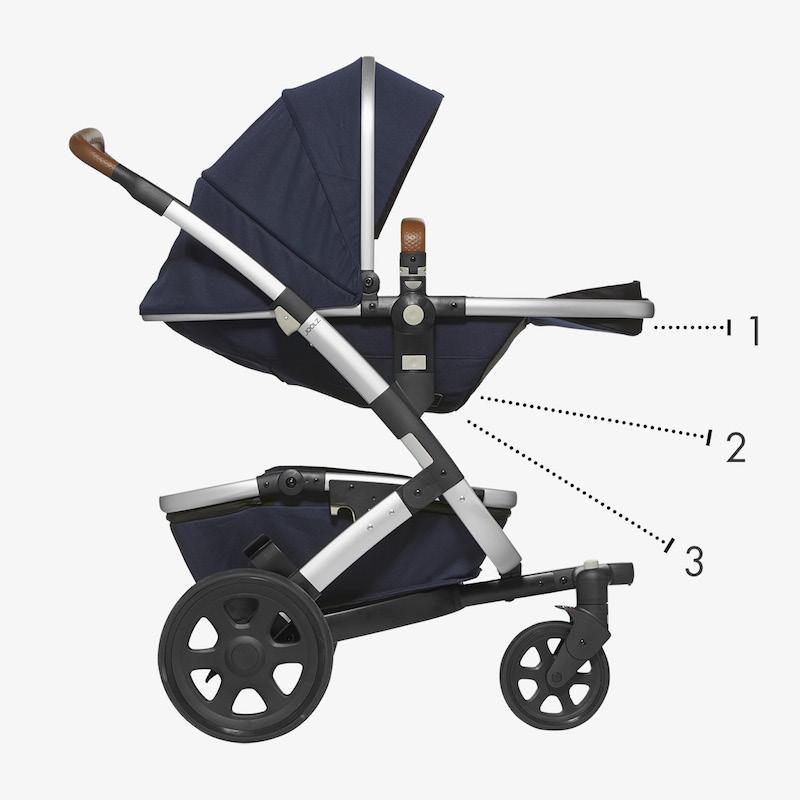 JOOLZ Geo 2 Mono Complete Baby Stroller and Bassinet With Rain Cover