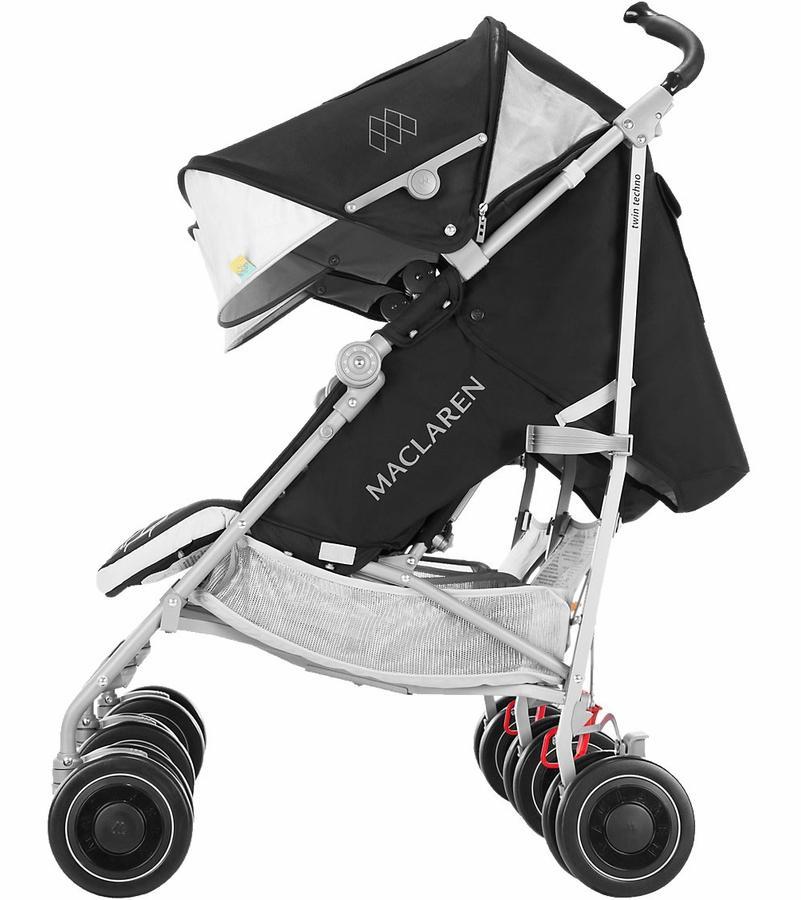 MACLAREN Twin Techno Stroller - Lightweight Compact - Black