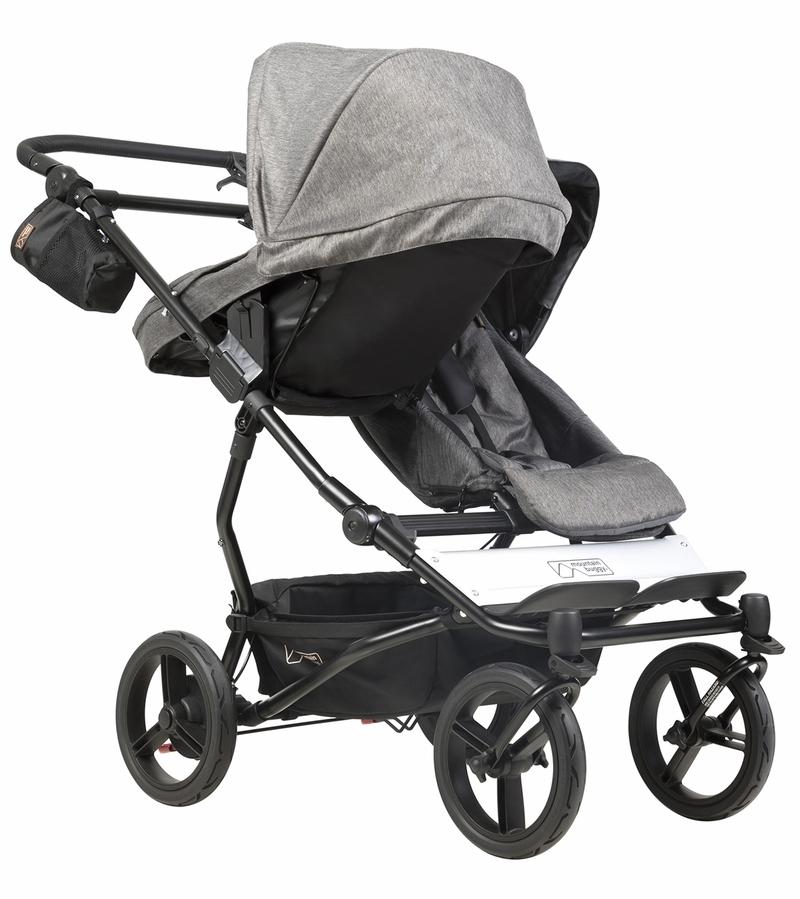 Mountain Buggy Duet Luxury Stroller with Satchel & Bag Clips- Herringbone