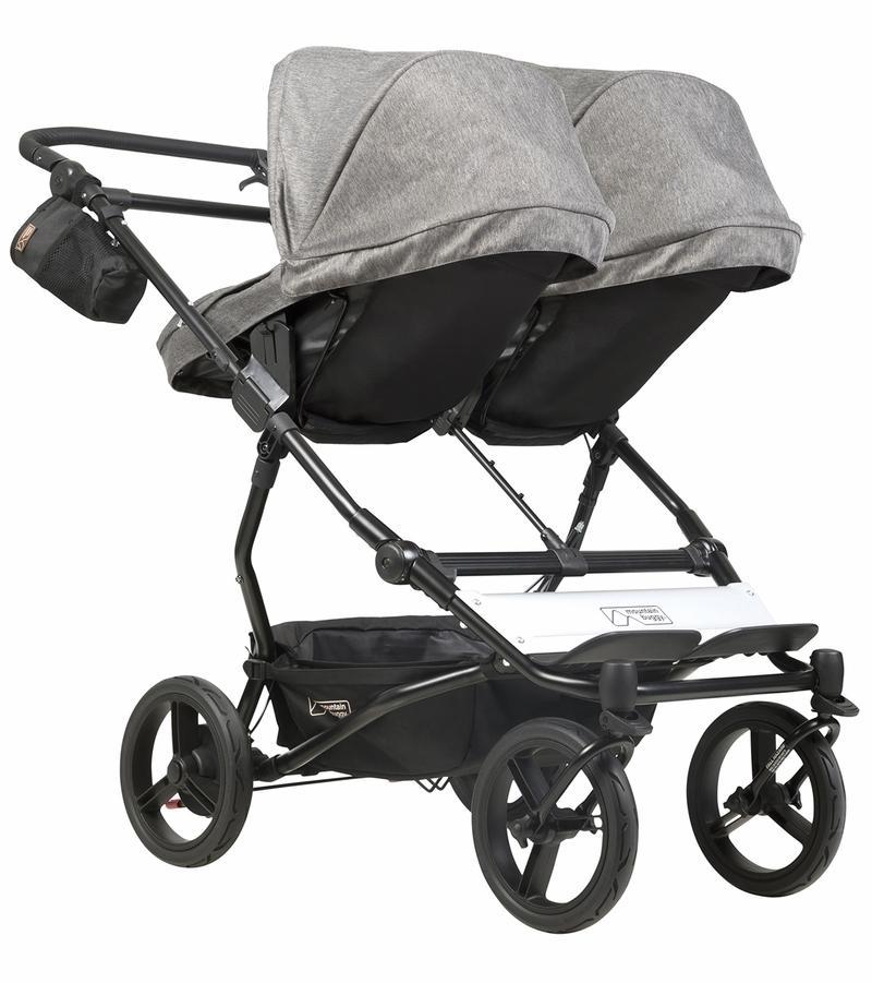 Mountain Buggy Duet Luxury Stroller with Satchel & Bag Clips- Herringbone