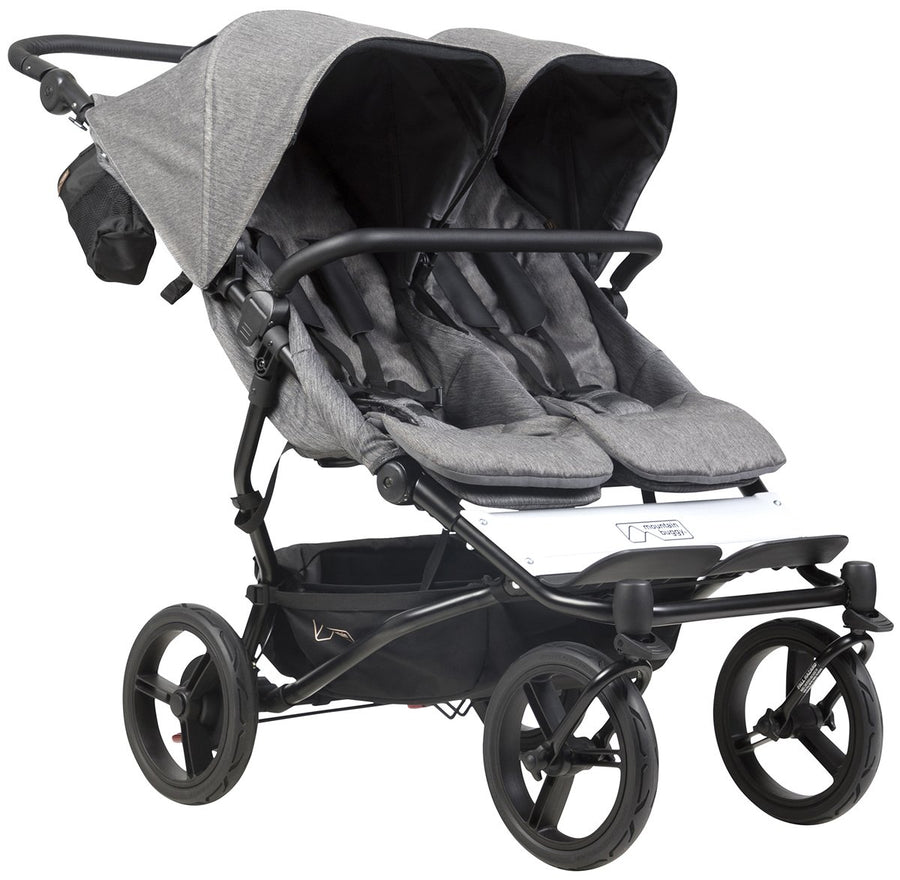 Mountain Buggy Duet Luxury Stroller with Satchel & Bag Clips- Herringbone