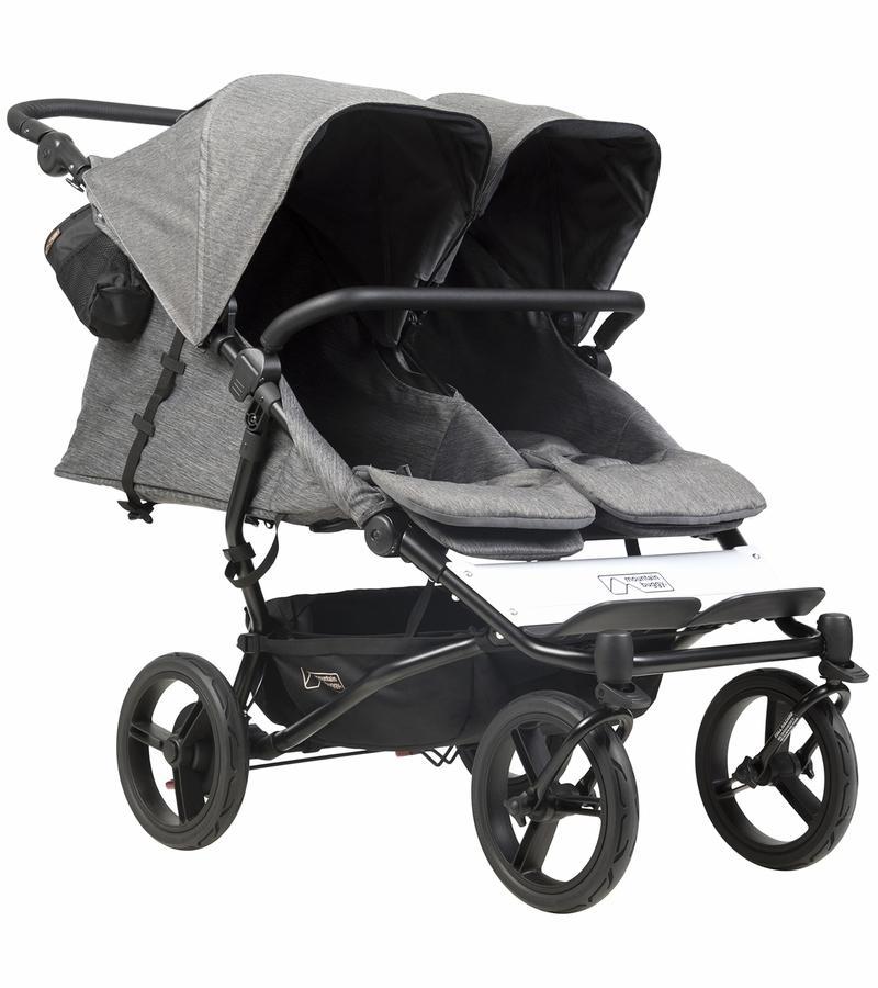 Mountain Buggy Duet Luxury Stroller with Satchel & Bag Clips- Herringbone