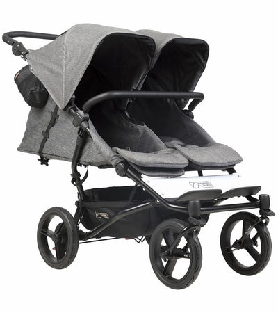Mountain Buggy Duet Luxury Stroller with Satchel & Bag Clips- Herringbone