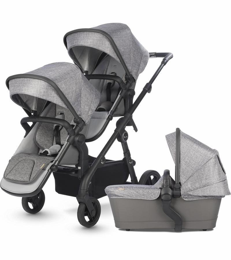 Silver Cross Coast Baby Double Stroller with Carry Cot