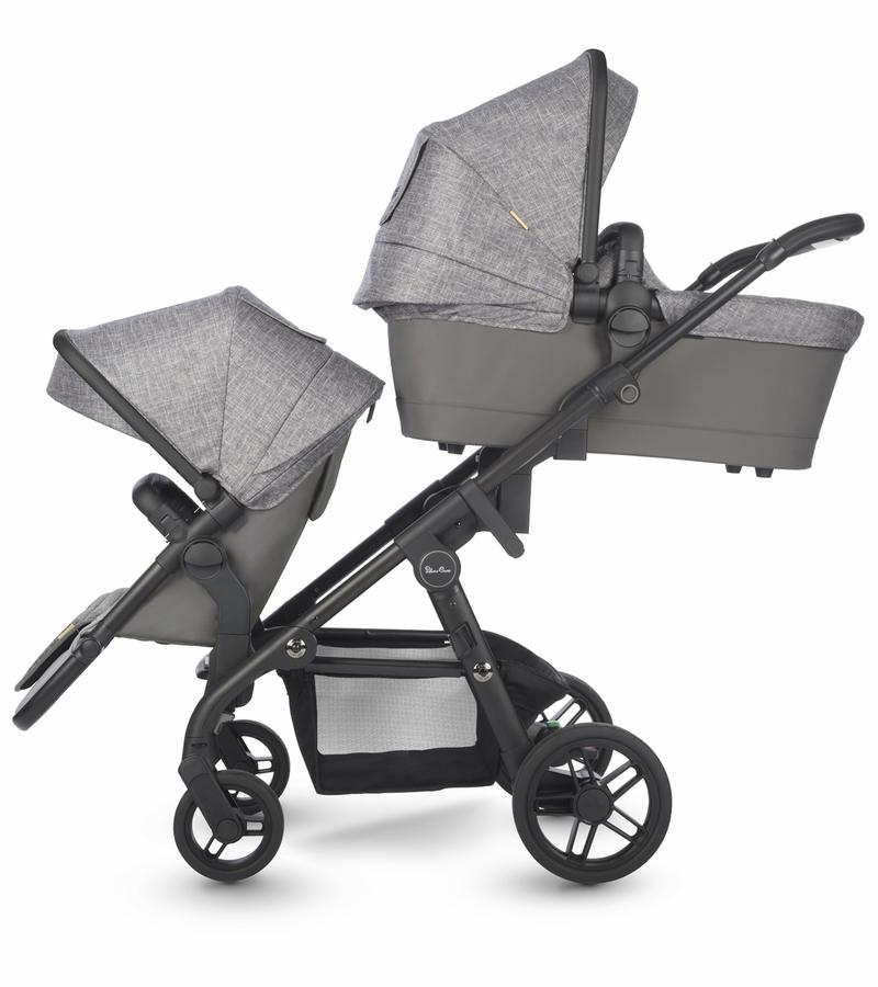 Silver Cross Coast Baby Double Stroller with Carry Cot